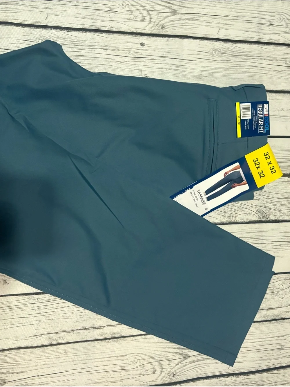NWT 32 Degrees Cool Mens Regular Fit Stretch Pants 32x32 Blue Chino Tech